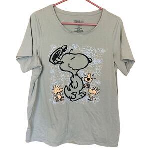 Peanuts Hybrid Apparel Size 0X Cotton Polyester Snoopy Woodstock Cartoon Tshirt
